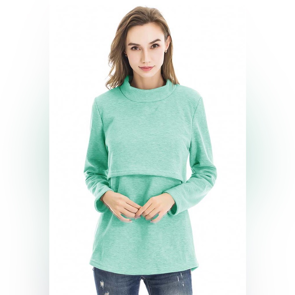 Fleece Nursing Sweatshirt - Mint